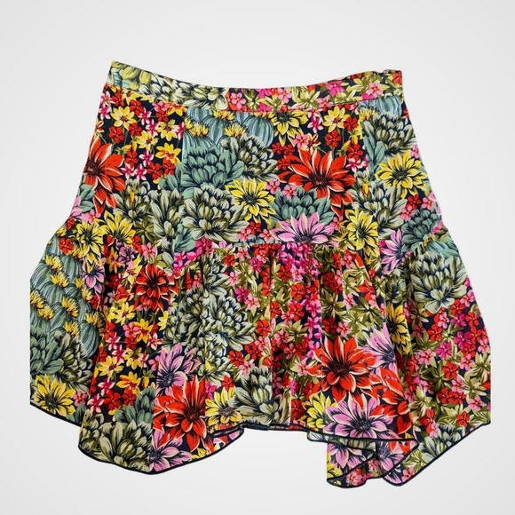Urban Outfitters Dresses & Skirts - Urban Outfitters Floral‎ Succulent Print Ruffle Mini Skirt Womens Small
